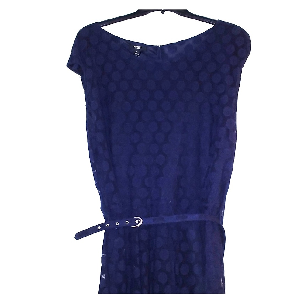 3X Alfani navy belted dress